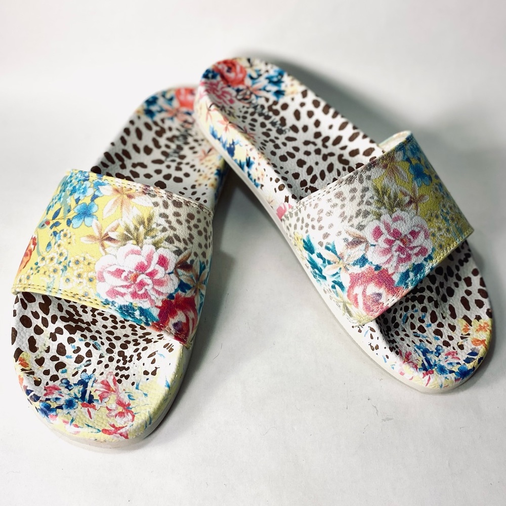 Johnny Was Wild Flower Pool Slides Flip Flop Sandals 9M